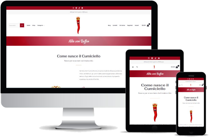 E-commerce Curniciello realizzato da Web Maya a Napoli