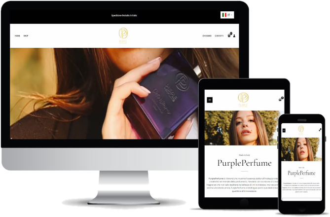 E-commerce Purple Perfume realizzato da Web Maya